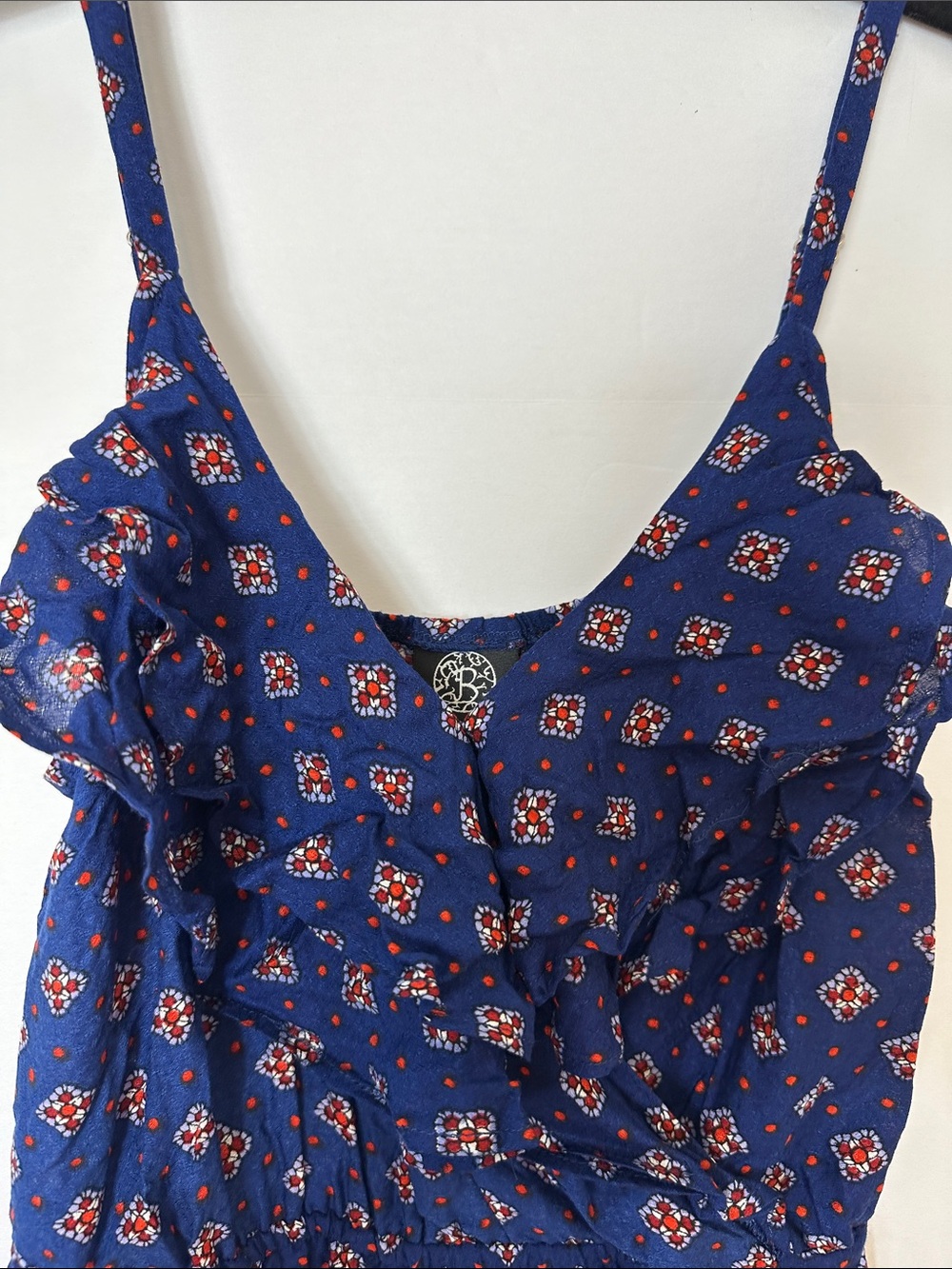 bobeau Navy Paisley Maxi Dress with Orange Accents - Picture 4 of 4